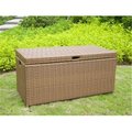 Patioplus Outdoor Honey Wicker Patio Furniture Storage Deck Box PA648422